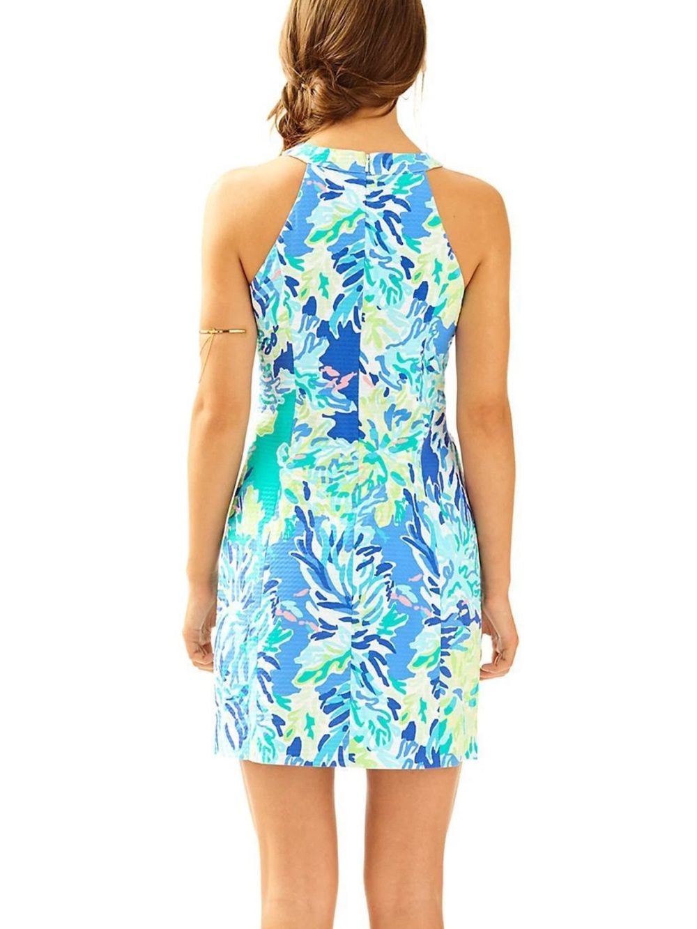 EUC Lilly Pulitzer Pearl Brilliant Blue Wade And Sea Shift Dress size 4 - Picture 3 of 9